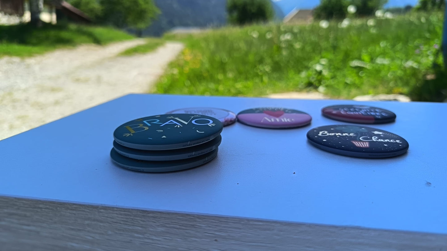Magnet rond Message d'amour !