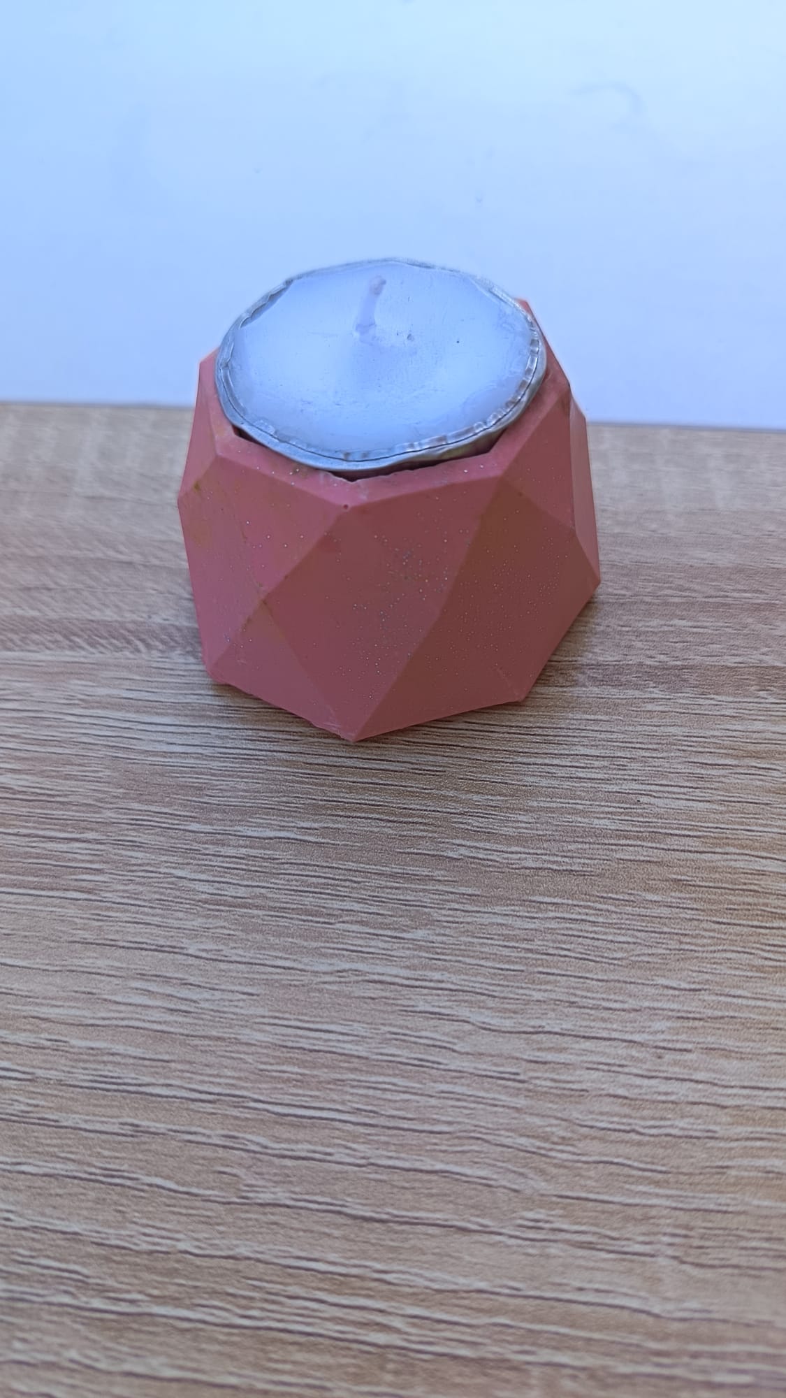 Bougeoir rose + bougie chauffe plat incluse
