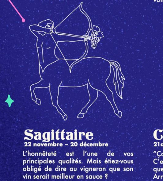 Affiche Humour Vin Astrologie 50x70cm