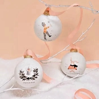 Boule de Noël en verre - 2 modèles : Casse Noisette et Ours