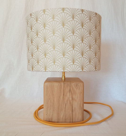 Lampe à poser pied carré bois - Chêne carré