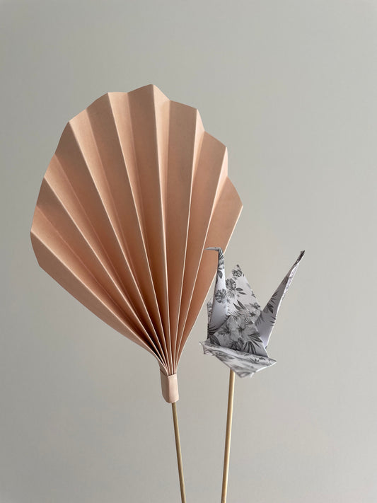 Bouquet Floral 1 feuille + 1 oiseau origami