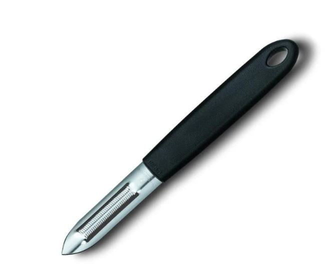Éplucheur de Cuisine Deux Fentes à Dents Inox Manche noir - VICTORINOX