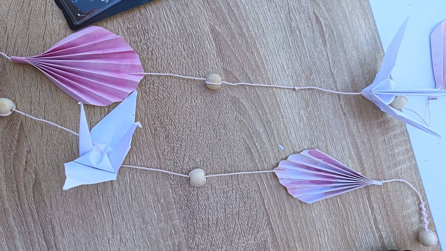 Guirlande oiseaux et feuilles - chambre enfants ou déco de table