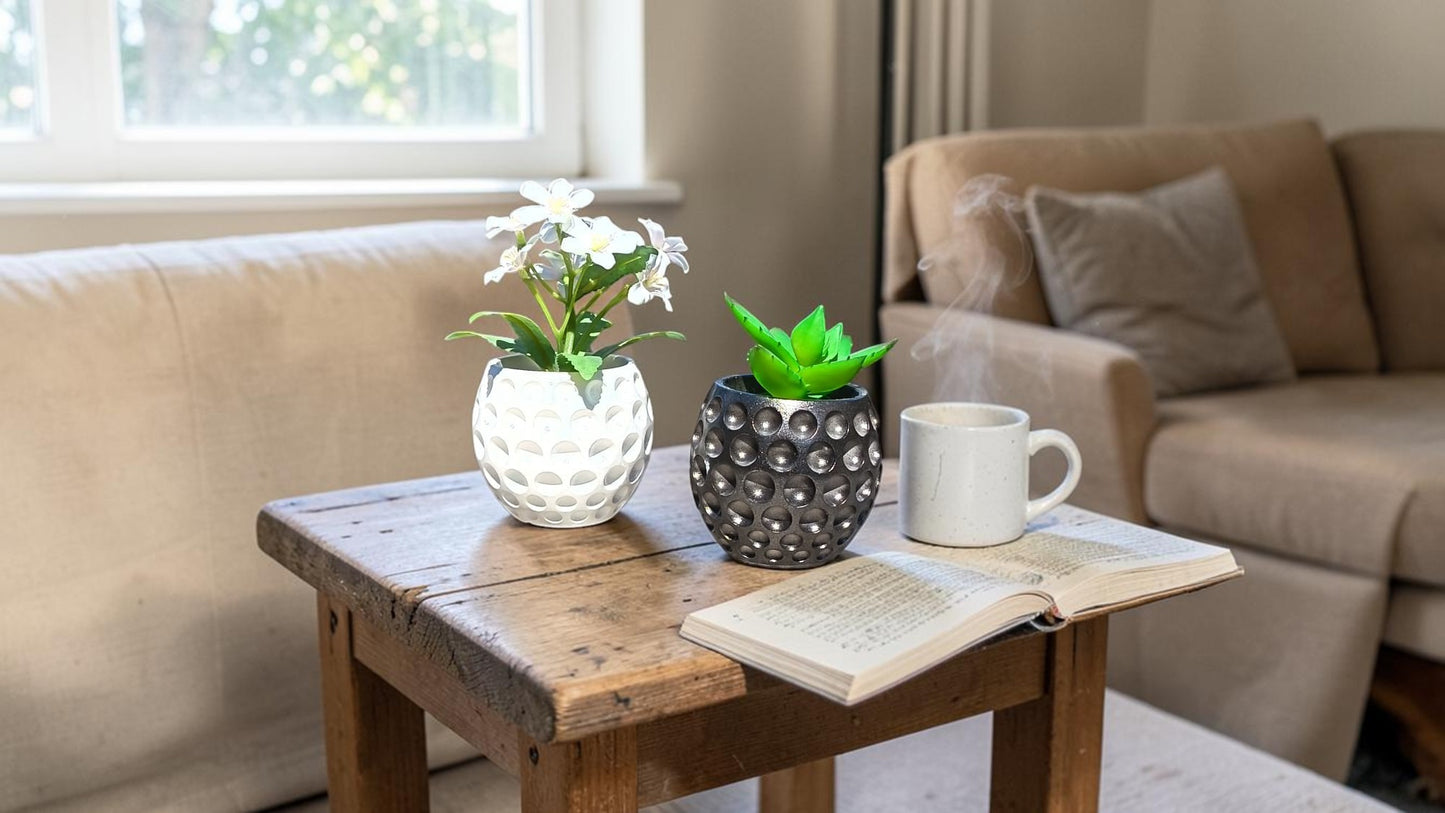 Succulente artificielle en pot jesmonite résine - 1 achetée au tarif PROMO = 1 OFFERTE