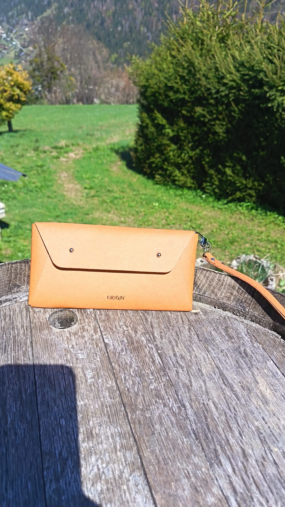 Petit sac/pochette en cuir recyclé - Origin