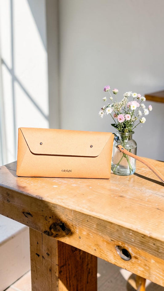 Petit sac/pochette en cuir recyclé - Origin
