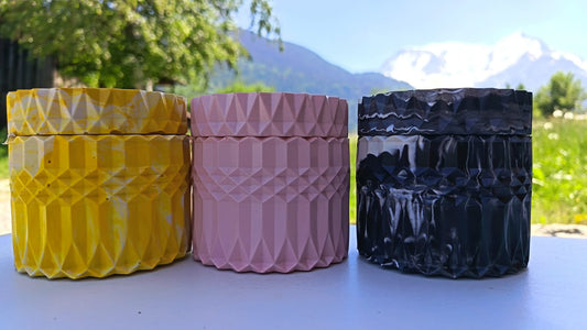 Pot à cotons ou à bijoux avec couvercle