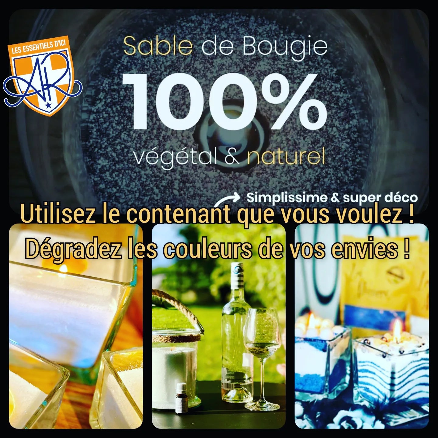 Sable de bougie 250g - lot de 2 sachets mix couleurs possible