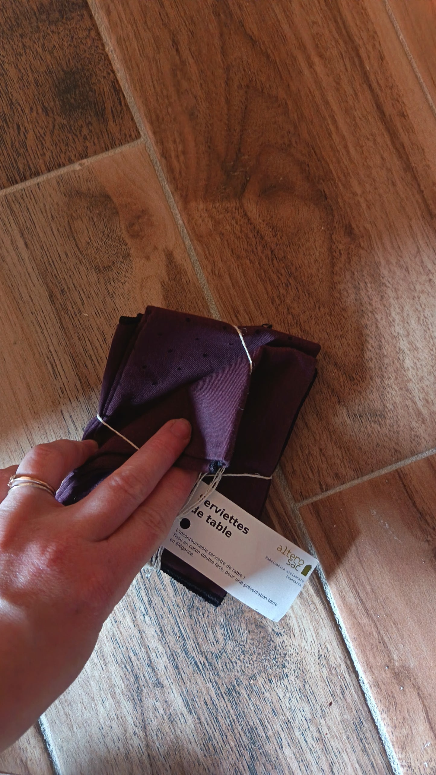 Serviettes de table - lot de 2 violet/bordeaux