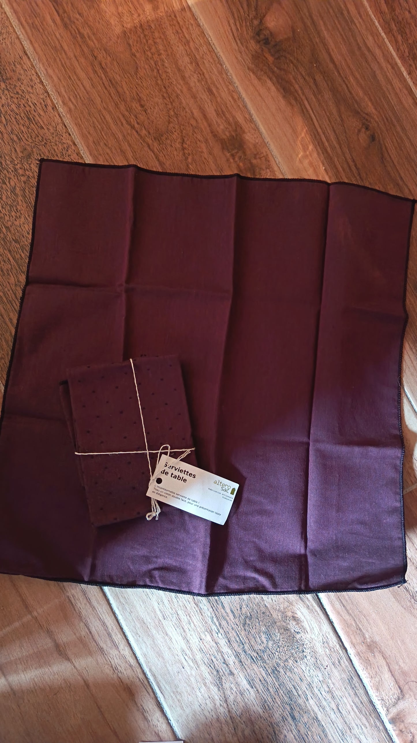 Serviettes de table - lot de 2 violet/bordeaux
