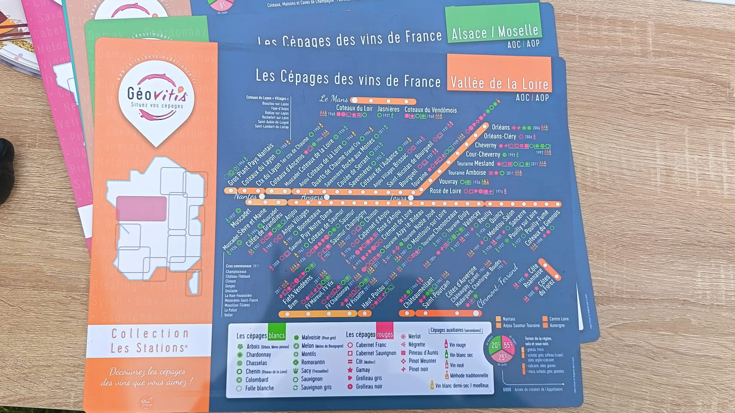 Lot de 5 Sets de table régions viticoles