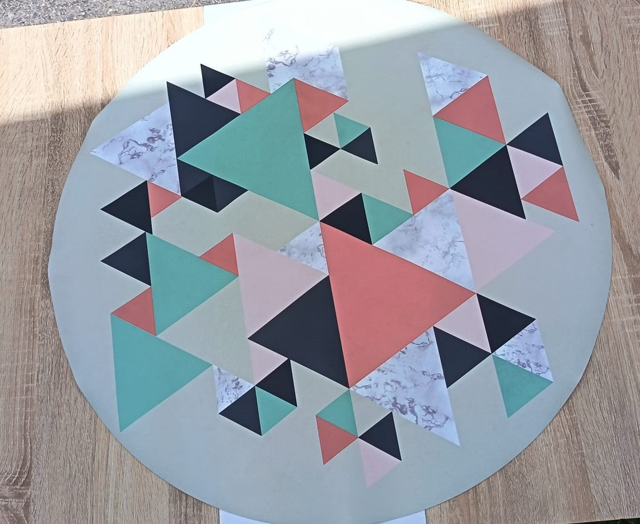 Tapis ou centre de table -vinyle rond